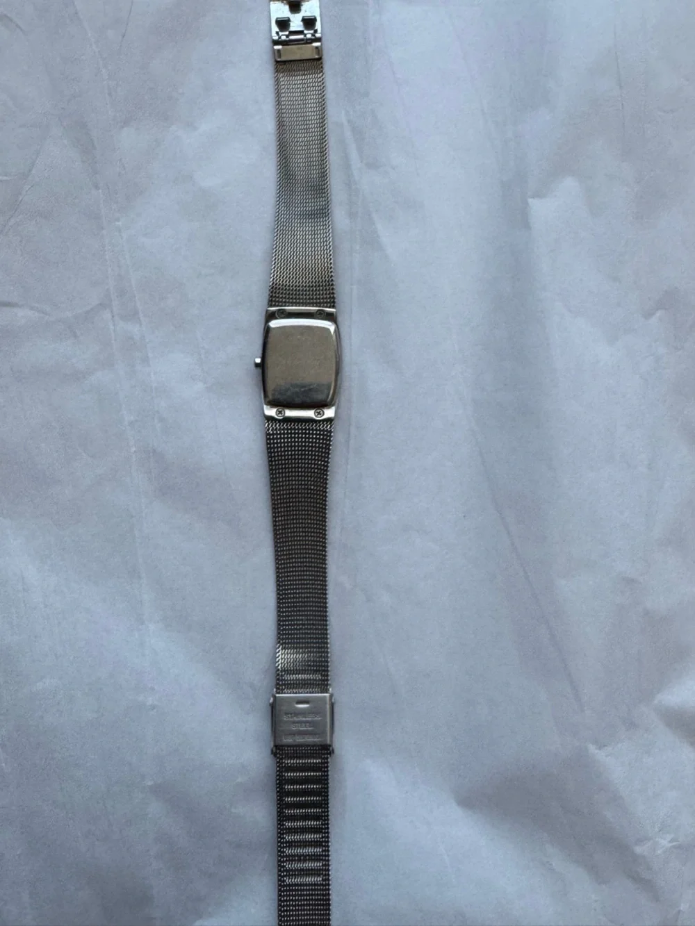 Skagen Denmark Platinum Plated Crystal Accent Mesh Watch